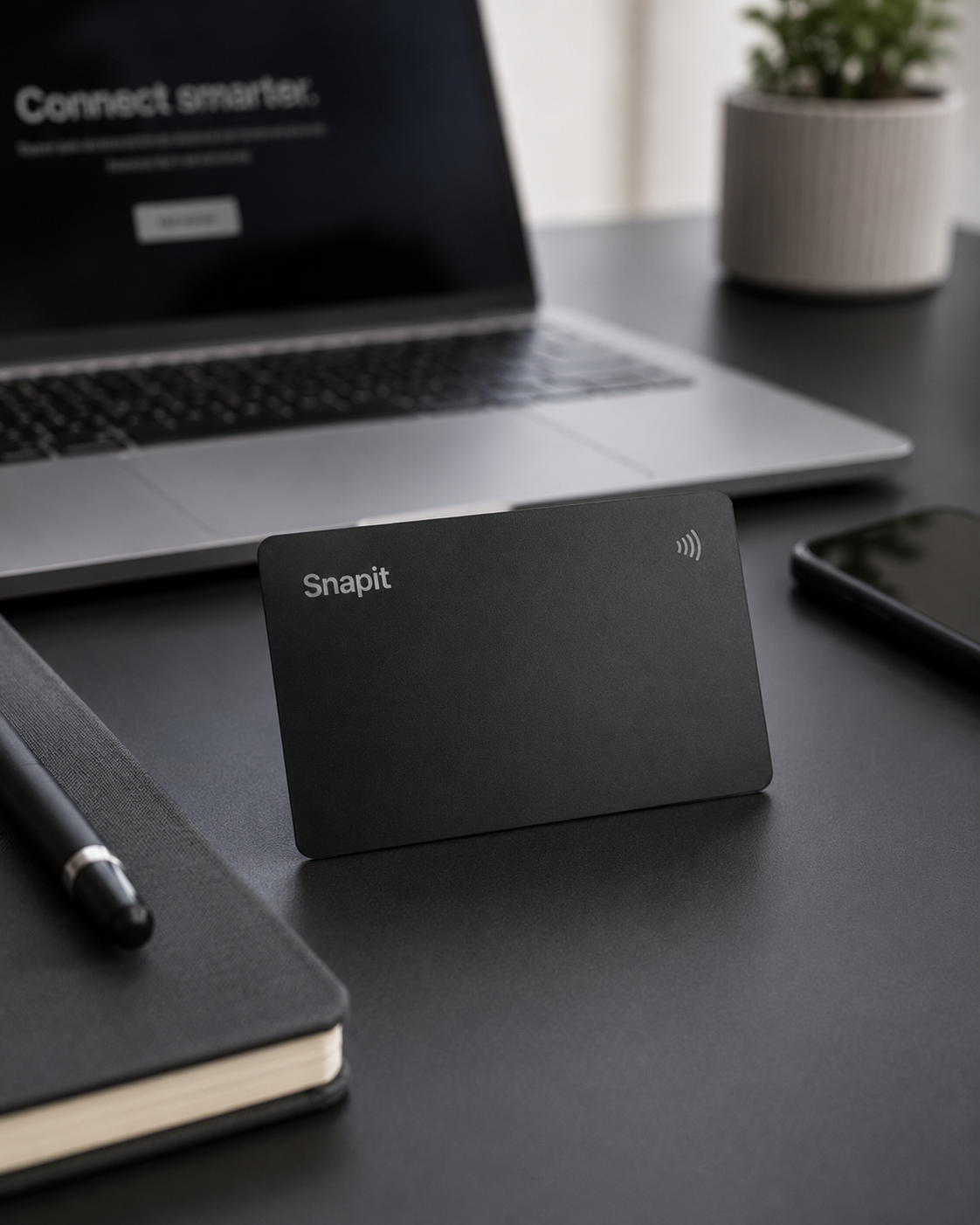Carte NFC Snapit sur bureau professionnel